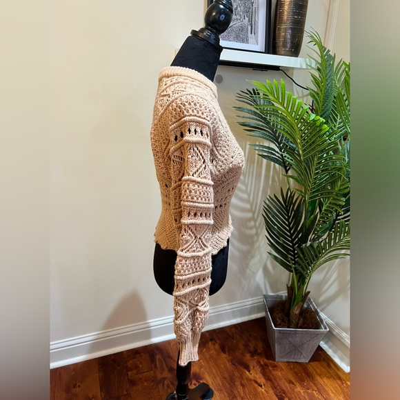 ZARA Taupe Brown Wool Blend Knit Sweater Medium - Picture 6 of 10